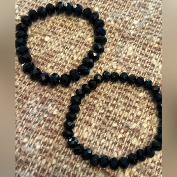 Set of Black Bracelets Stretchy 2 included - Picture 5 of 8
